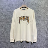 Amiri long sleeve shirts splash paint skeleton printing