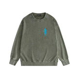 Amiri washed sweatshirt vertical small overlapping letter print washed old