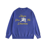 Amiri washed sweatshirt yellow letter pegasus printing washed and distressed