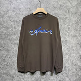 Amiri long sleeve shirts blue colorful art word printing