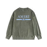 Amiri washed sweatshirt crayon horizontal strip printing washed old