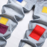 Mens Fashion Jeans Colored patch 8831#