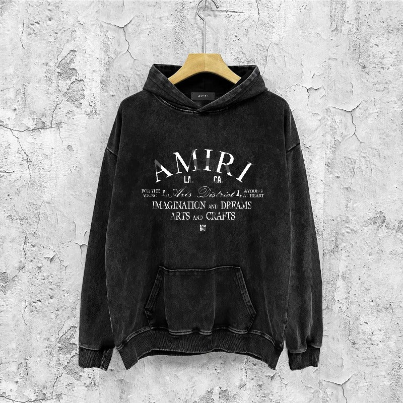 Amiri washed hoodie damaged little spider la&ca washed distressed printing