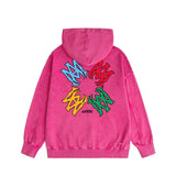 Amiri washed hoodie color block simple label set washed distressed printing