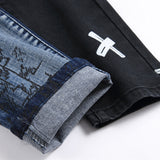 Mens Fashion Jeans Blue and black color scheme 3538#