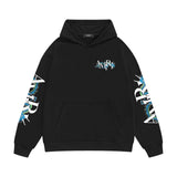 Amiri hoodie with overlapping letter dragon print