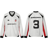 Men's long sleeve shirt - gt retro west coast sports jersey style with hip-hop lettering design