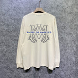 Amiri long sleeve shirts splash ink large simple logo printing