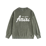 Amiri washed sweatshirt pure letter printing washed and distressed