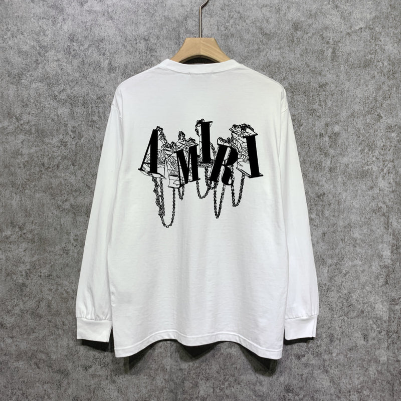 Amiri long sleeve shirts chain letter printing
