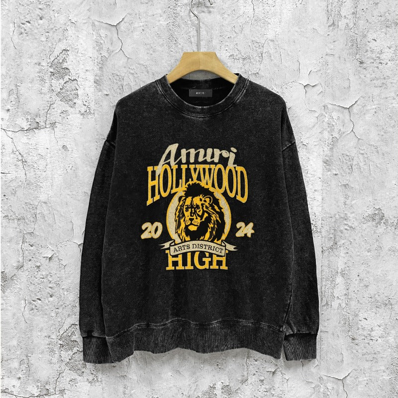 Amiri washed sweatshirt lion print washed old
