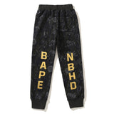 Bathing Ape Pant Joint Golden Skull Shark Head Letter Printed Drawstring Casual Pants