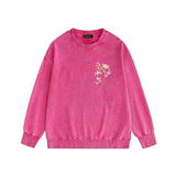 Amiri washed sweatshirt flower printing washed and distressed