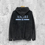 Amiri washed hoodie crayon horizontal stripes washed distressed printing