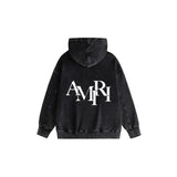 Amiri washed hoodie colorful overlapping letter printing