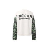 Men long sleeved shirt jw retro street trendy men's patchwork camouflage design men's waffle grids