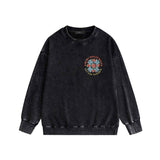 Amiri washed sweatshirt flower clusters printing washed and distressed