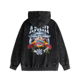 Amiri washed hoodie five-star rose distressed print