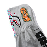 Bathing Ape Hoodie Shark Head Double Hood Camouflage Hooded Sweater Men's Autumn and Winter Cardigan Zipper Casual Couple Jacket