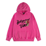 Amiri washed hoodie hollywood rose printing distressed printing