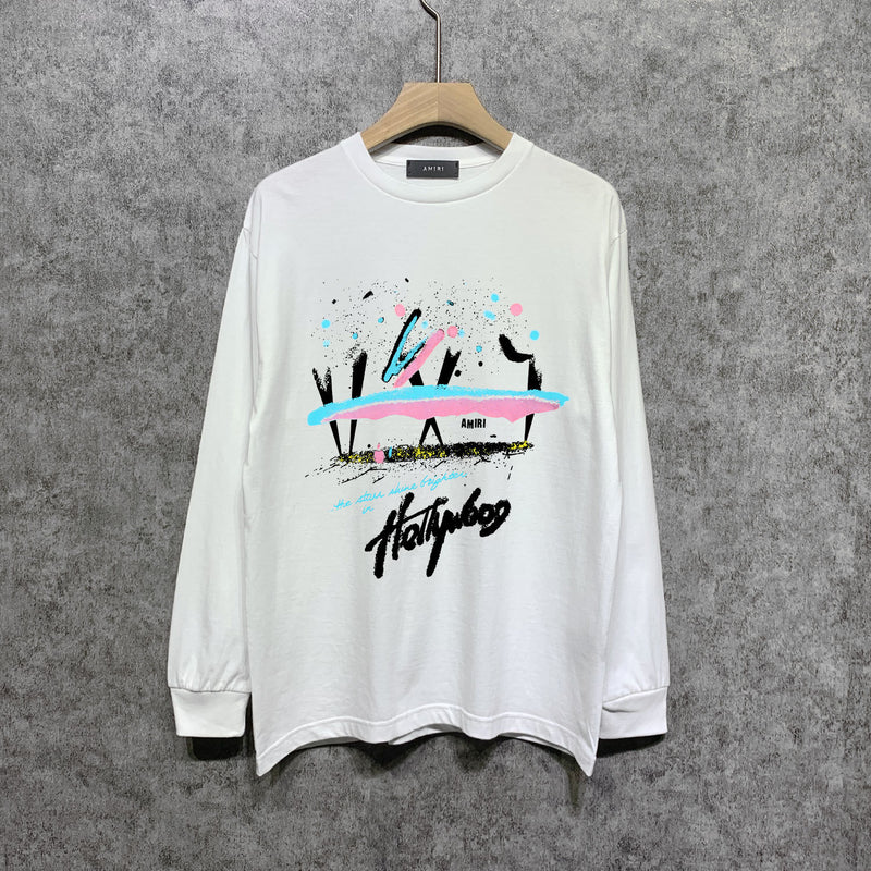 Amiri long sleeve shirts hollywood rainbow printing