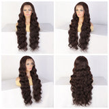 Women's Wigs Long Curly Lace 13 * 4 Fiber Wigs