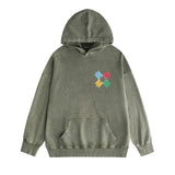 Amiri washed hoodie color block simple label set washed distressed printing