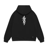 Amiri hoodie vertical small overlapping letterprinting