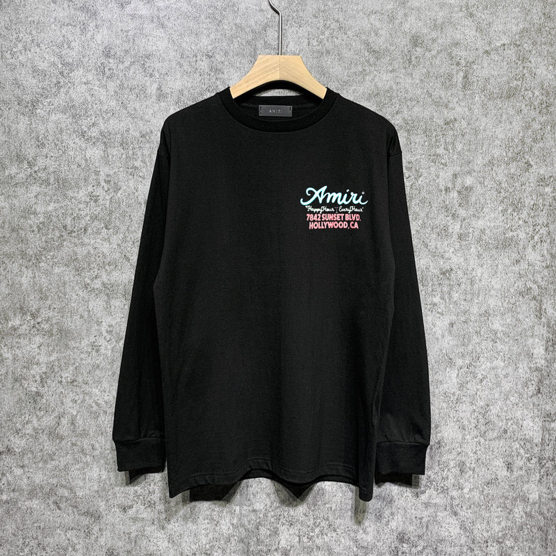 Amiri long sleeve shirts wine glass letterprinting