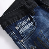 Mens Fashion Jeans Blue and black color scheme 3538#