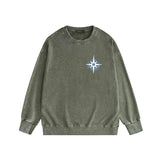 Amiri washed sweatshirt star shield printed washed and distressed