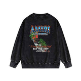 Amiri washed sweatshirt flame island printing washed and distressed
