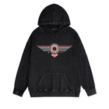 Amiri washed hoodie flying eagle wings chapter printing distressed printing