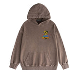 Amiri washed hoodie king cobra gold printing distressed printing