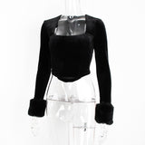 Women Tops Fashion Breathable Long Sleeves Top Unique Design (Hzl0412)