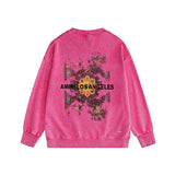 Amiri washed sweatshirt damaged oil painting printing washed and distressed
