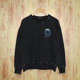 Amiri washed sweatshirt large patchwork colorful snake printing washed and distressed