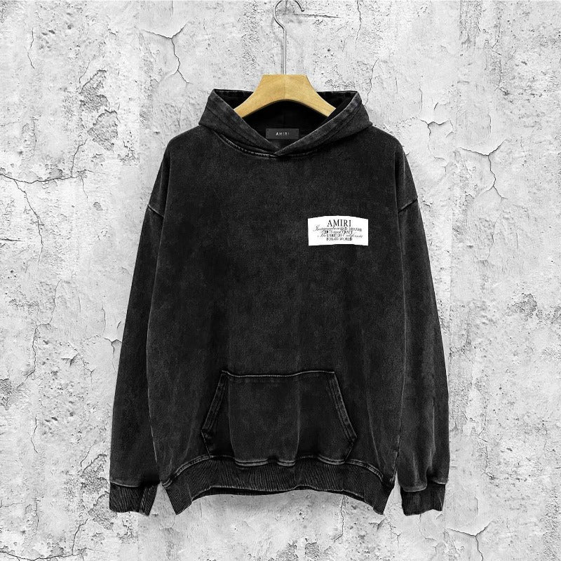 Amiri washed hoodie hollywood art word printing distressed printing