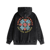 Amiri washed hoodie flower cluster printing distressed printing
