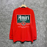 Amiri long sleeve shirts flower diamond nameplate printing