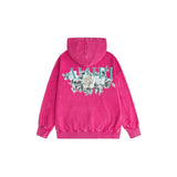 Amiri washed hoodie camellia printing