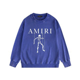 Amiri washed sweatshirt skull puppet printing washed and distressed