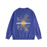 Amiri washed sweatshirt damaged oil painting printing washed and distressed