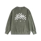 Amiri washed sweatshirt skeleton letter print washed old