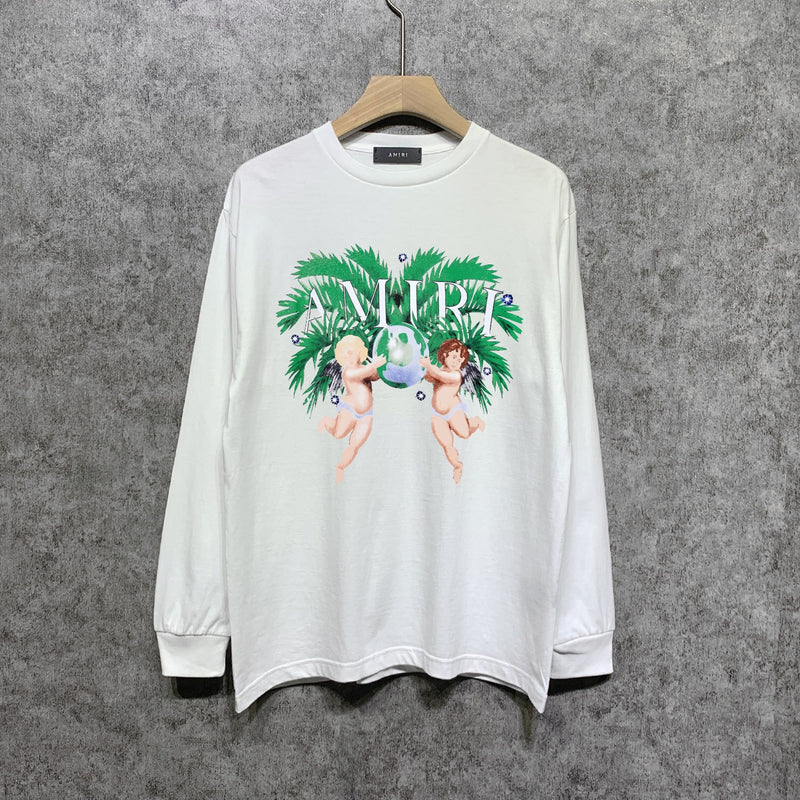 Amiri long sleeve shirts angel twin print