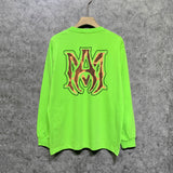 Amiri long sleeve shirts splash paint skeleton printing