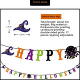 Halloween flag hanging ornaments Halloween Pumpkin Paper Banner – Triangle Flag Party Decoration