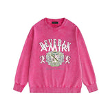 Amiri washed sweatshirt lion medal printing washed and distressed