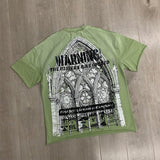 First Row T Shirts Breaking News Warning From Heaven Cropped Tee 2026ss European and American Street Trend Brand