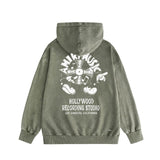 Amiri washed hoodie note fan distressed printing